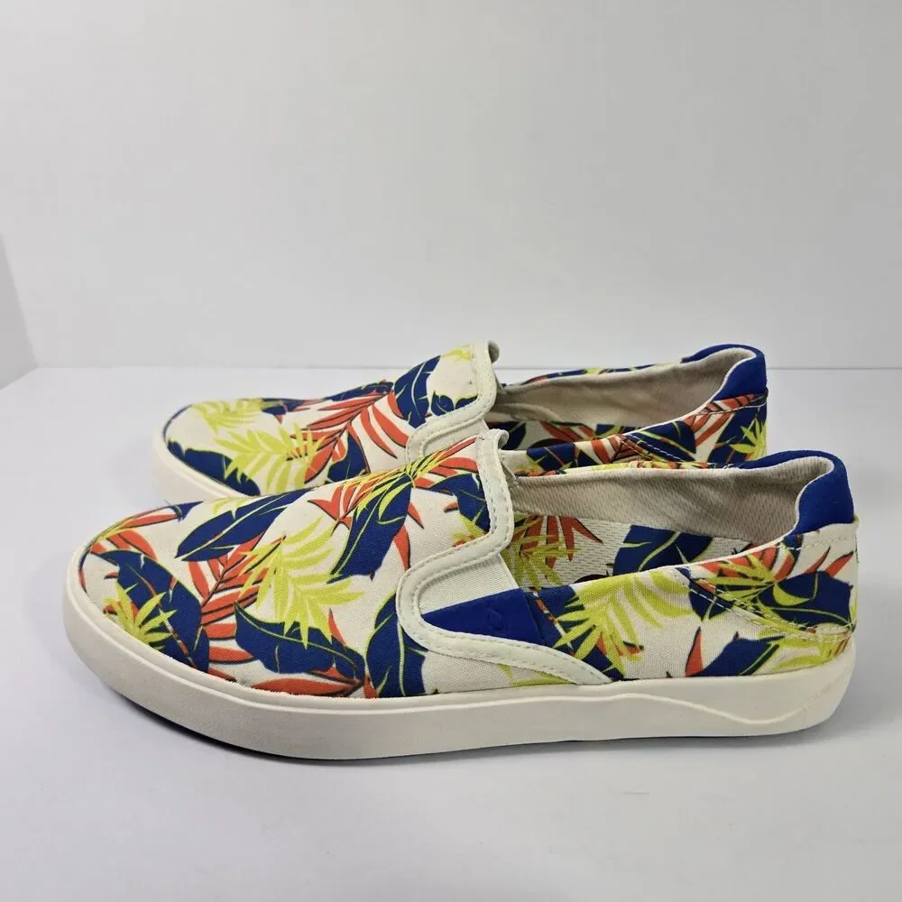 NEW OluKai Lae'Ahi Pa'i Shoes Aloha Floral Slip On Mens 8 Shoes